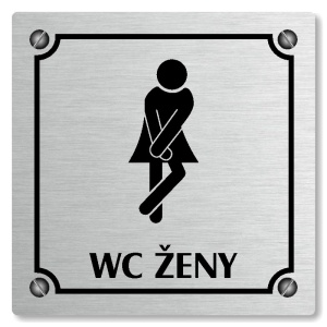 WC ženy, 80x80mm, stříbrná, Kansas